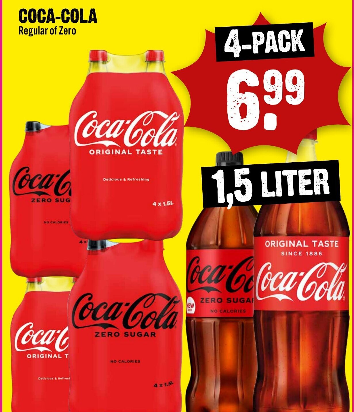 Coca-Cola 1,5 LITER aanbieding bij Dirck 3