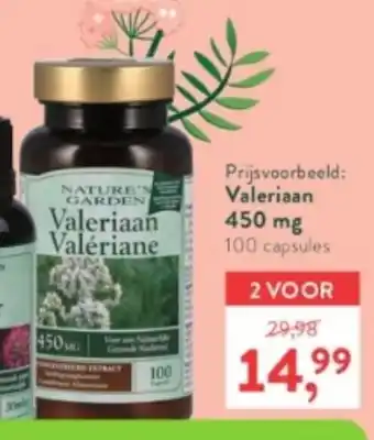 Holland & Barrett NATURE'S GARDEN Valeriaan Valériane 450mg 2*100 caps aanbieding