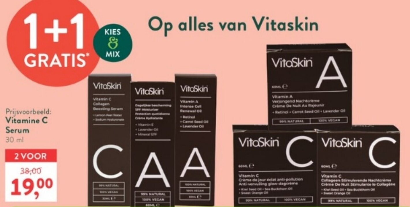 VitaSkin Vitamine C Serum 2*30 ml aanbieding bij Holland & Barrett