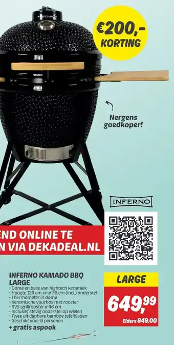 Dekamarkt INFERNO KAMADO BBQ LARGE aanbieding