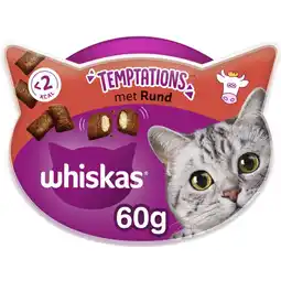 Albert Heijn Whiskas temptations rund kattensnacks aanbieding