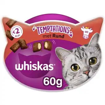 Albert Heijn Whiskas temptations rund kattensnacks aanbieding