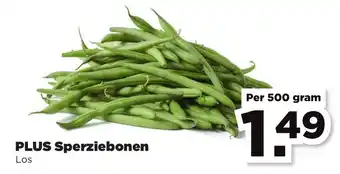 PLUS Plus sperziebonen 500g aanbieding