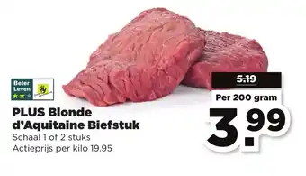 PLUS PLUS Blonde d'Aquitaine Biefstuk 200g aanbieding
