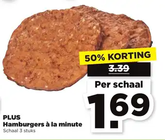 PLUS PLUS Hamburgers à la minute aanbieding