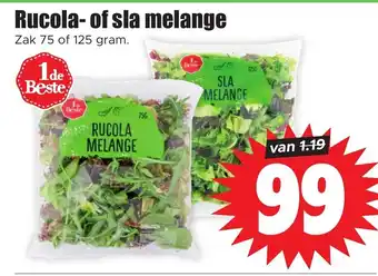 Dirk Rucola- of sla melange 75g aanbieding