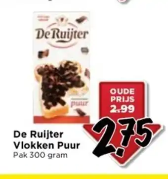 Vomar Voordeelmarkt De Ruijter Vlokken Puur Pak 300 gram aanbieding