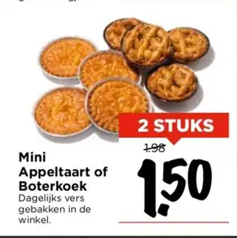 Vomar Voordeelmarkt Mini Appeltaart of Boterkoek Dagelijks vers gebakken in de winkel. aanbieding