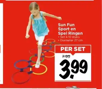 Vomar Voordeelmarkt Sun Fun Sport en Spel Ringen • Set à 10 stuks • Diameter 27 cm aanbieding