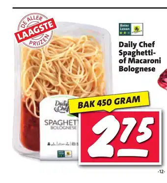 Nettorama Daily Chef Spaghetti-of Macaroni Bolognese 450 gram aanbieding