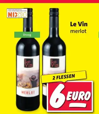 Nettorama Le Vin merlot 2 flessen aanbieding