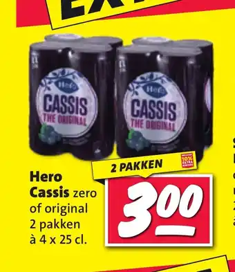 Nettorama Hero Cassis zero of original 2 pakken à 4 x 25 cl. aanbieding