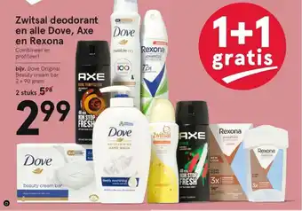 Etos Zwitsal deodorant en alle Dove, Axe en Rexona aanbieding