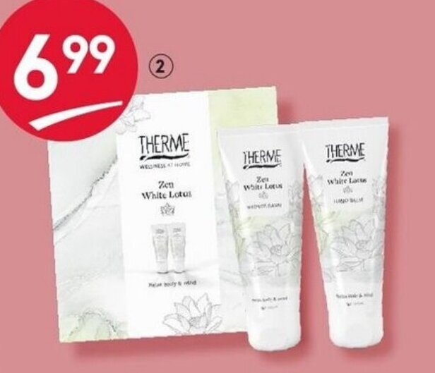 Therme zen white lotus shower satin & hand balm giftset aanbieding bij Etos