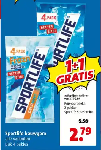 Boni Sportlife kauwgom aanbieding