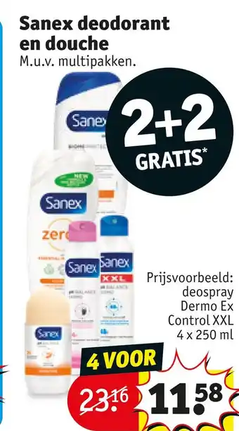 Kruidvat Sanex deodorant en douche aanbieding