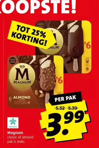 Boni Magnum classic of almond pak 6 stuks aanbieding