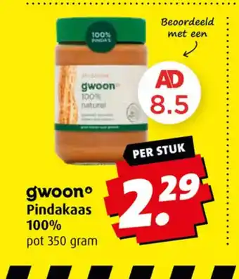 Boni gwoon Pindakaas 100% 350 gram aanbieding