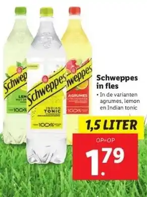 Lidl Schweppes in fles aanbieding