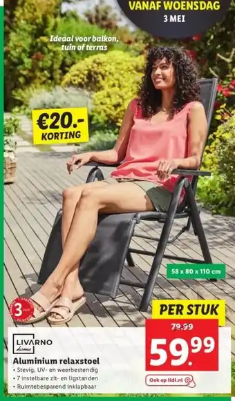 Lidl Aluminium relaxstoel aanbieding