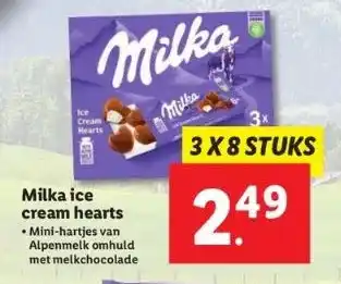 Lidl Milka ice cream hearts aanbieding