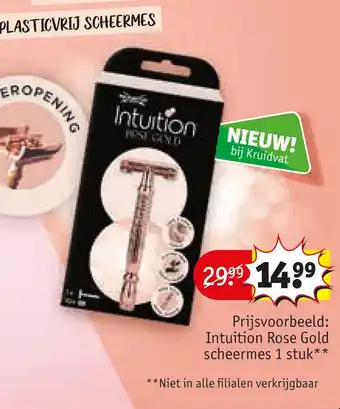 Kruidvat Intuition rose gold scheermes 1 stuk** aanbieding