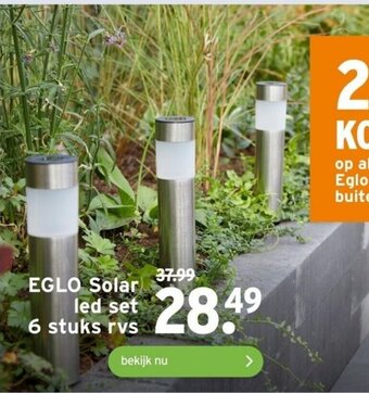 GAMMA EGLO Solar led set 6 stuks rvs aanbieding