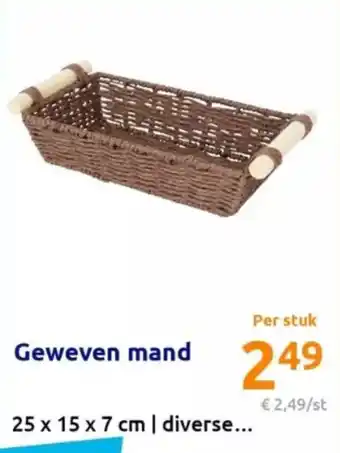 Action Geweven mand 25 x 15 x 7 cm aanbieding