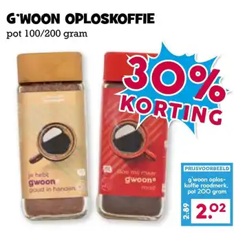 Boon`s Markt G'woon oploskoffie aanbieding