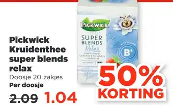 PLUS Pickwick kruidenthee super blends relax aanbieding