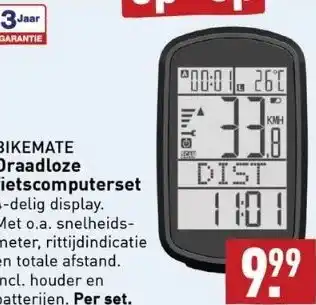 ALDI Bikemate draadloze fietscomputerset aanbieding