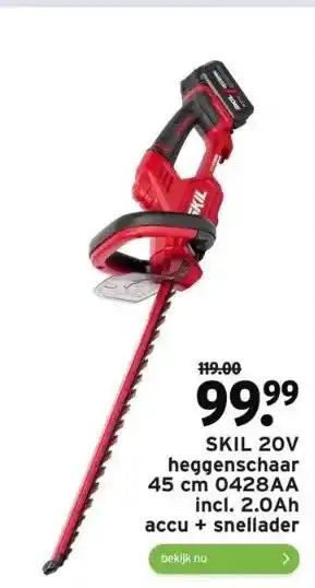 GAMMA Skil 20v heggenschaar 45 cm 0428aa incl. 2.0ah accu + snellader aanbieding