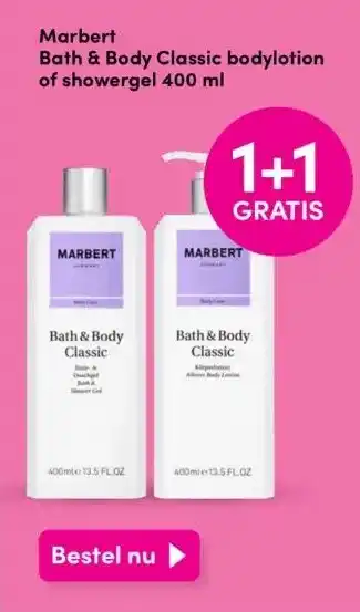 DA Marbert bath & body classic bodylotion of showergel aanbieding