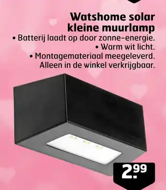 Trekpleister Watshome solar kleine muurlamp aanbieding