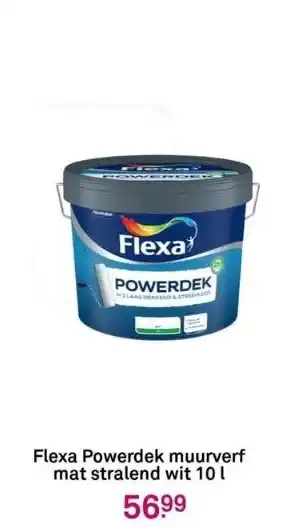 Karwei Flexa powerdek muurverf mat stralend wit 10 l aanbieding