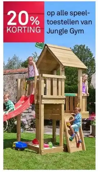 Karwei 20% korting op alle speeltoestellen van jungle gym aanbieding