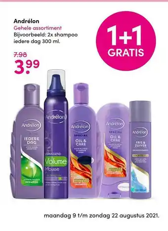 Drogisterij Visser Andrélon 1+1 Gratis aanbieding