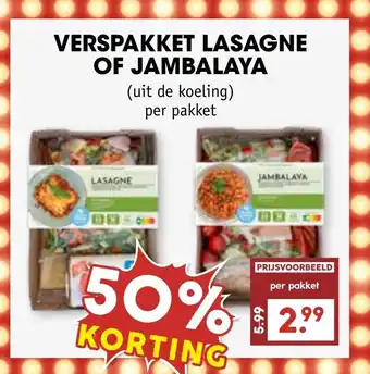 MCD Supermarkt Verspakket lasagne of jambalaya aanbieding