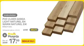 Praxis PVC VLOER GARDA LICHT NATUREL EN WARM NATUREL EIK Dikte 4 mm. aanbieding