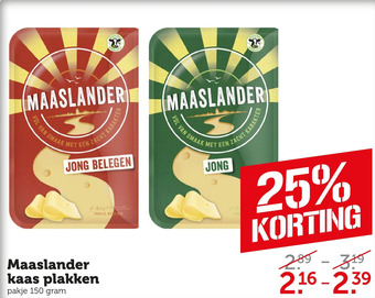 Coop Maaslander kaas plakken aanbieding