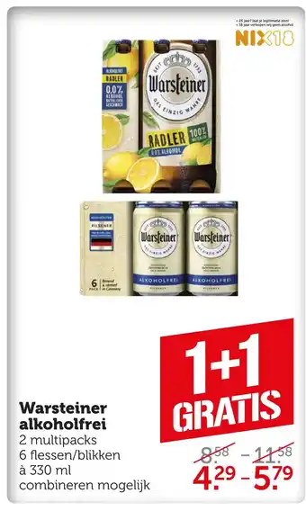 Coop Warsteiner alkoholfrei aanbieding