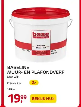 Praxis BASELINE MUUR- EN PLAFONDVERF 10 liter aanbieding