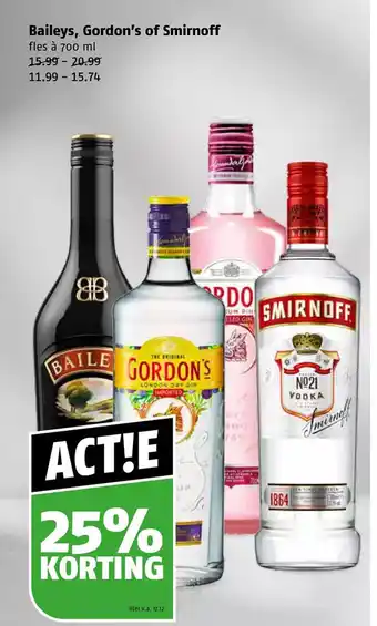 Poiesz Baileys, gordon's of smirnoff aanbieding