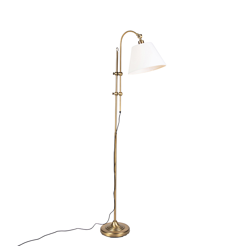 Lampenlicht.nl Smart klassieke vloerlamp brons met wit incl. wifi a60 - ashley aanbieding