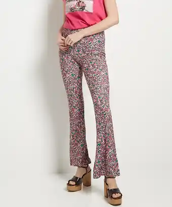 terStal Dames zachte flared broek bloemen roze in maat aanbieding