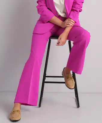 terStal Dames uni flared pantalon fuchsia roze in maat aanbieding