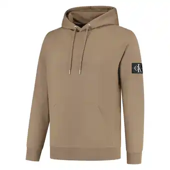 Plutosport Calvin klein monogram sleeve badge hoodie heren aanbieding