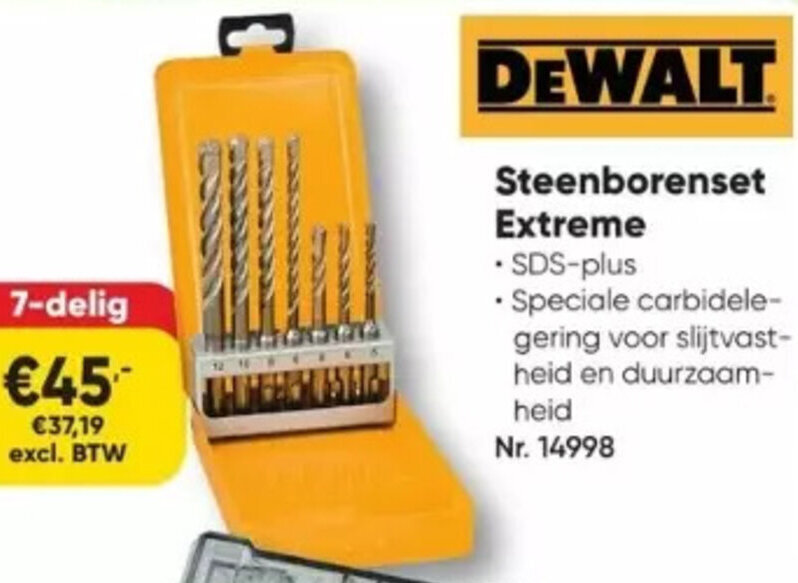 Toolstation DEWALT Steenborenset Extreme aanbieding
