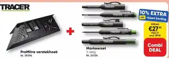 Toolstation ProMitre verstekhoek Nr. 59396 + Markeerset 3-delig Nr. 24134 aanbieding