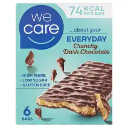 Jumbo We care crunchy dark chocolate 6 x 17g aanbieding